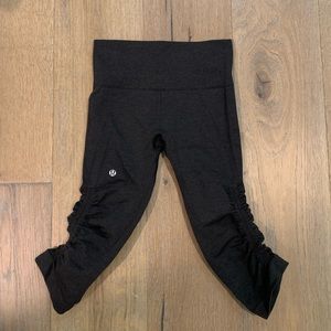 Charcoal Gray In the Flow Ruched Lululemon Legging